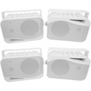 image:imageRockville HP4S White 4 OutdoorIndoor Home Theater Speakers 4Pack  IPX44 Swivel Bracket 360W Peak  120W RMS Waterproof ABS Construction Stainless Steel Grill Rubber Surrounds 4 Ohm