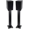 image:imageRockville RockShelf 64B Bundle 2 65 in Black 400W Peak100W RMS Per Pair 4 Ohm Bookshelf Speakers 2 RHTSB 36 in Surround Sound Speaker Stands for Music TV and Studio Audio 4 Items