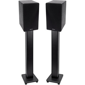 image:imageRockville RockShelf 64B Bundle 2 65 in Black 400W Peak100W RMS Per Pair 4 Ohm Bookshelf Speakers 2 RHTSB 36 in Surround Sound Speaker Stands for Music TV and Studio Audio 4 Items