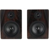image:imageRockville APM5D 525 Powered Dark Wood Studio Monitor Pair RHT8D Stands  250W Peak  125W RMS Per Pair Class D BiAmped Silk Dome Tweeter Desktop Stands RRS190S 3Angle Isolation Pads 4Items