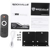 image:imageRockville RCS801 70v Commercial Restaurant Amp with 10 Cube White Speakers  60W Bluetooth USBSDFM 2 Mic Inputs 35 Swivel Wall Mount Adjustable Tap 6W3W15W BarCafe 6Items