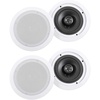 image:imageRockville HC655 White 65 Ceiling Home Audio Speakers for Party 4Pack  500W Peak  160W RMS 2Way 8Ohm Aimable Tweeters Paintable Flush Grilles Spring Terminals 76 Cutout