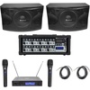 image:imageRockville KPS12 12 3Way Karaoke Speaker Pair Bundle with RPM85 Mixer  1600W Peak  400W RMS Each 8 Channel Bluetooth USB 5 Band EQ RWM1203VH Dual Wireless Mics 2 Speaker Cables 6Items