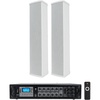 image:imageRockville RCS1806 70V Commercial Amp with Pair Wet Array 5 White Speaker  180W Bluetooth 3 MicUSBSDOptical Inputs 6Zone Volume Controls Swivel Column Line Array Speakers Restaurant 3Items