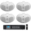 image:imageRockville RCS1806 Bundle 180Watt 6Zone 70V Commercial Amplifier with Bluetooth 4 D470 Dual 4 in Wall Mount Speakers Restaurant Audio System 5Items