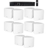 image:imageRockville RCS801 70v Commercial Restaurant Amp with 10 Cube White Speakers  60W Bluetooth USBSDFM 2 Mic Inputs 35 Swivel Wall Mount Adjustable Tap 6W3W15W BarCafe 6Items