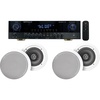 image:imageRockville SINGMIX 5 V2 Home Audio Amp with 4 White HC85 Ceiling Speakers  2000W Peak  600W RMS Bluetooth USBSDFM OpticalCoaxialRCA 5 Mic Inputs 4 White 8 8Ohm Speakers 5Items