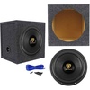 image:imageRockville W12K9D4 12 Car Audio Subwoofer Bundle with RSQ12S Sealed Sub Box  Subwoofer Power 4000W Peak  1000W RMS Dual 4Ohm K9 V3 RSQ12S 075 Cu Ft Box 14 AWG Wire Spades 3Items